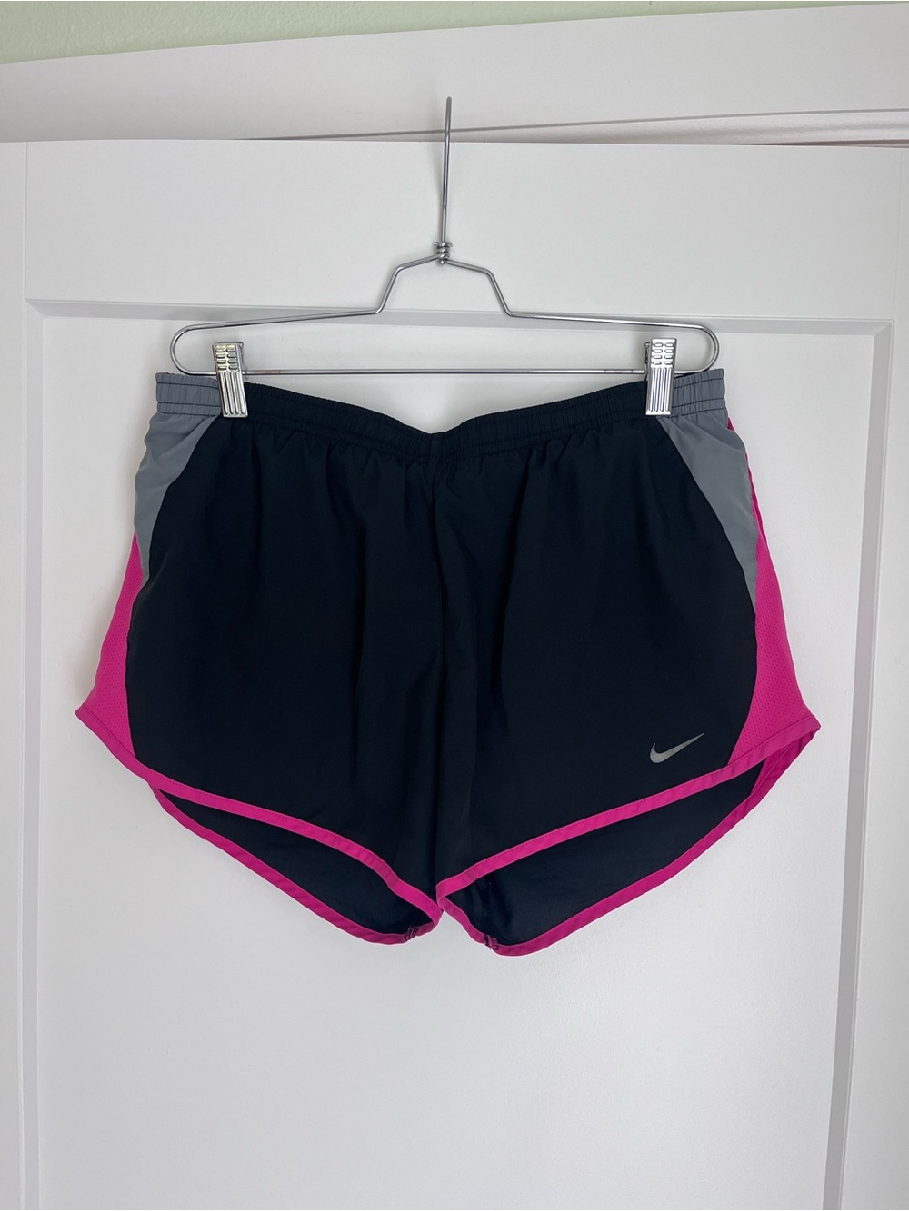 Nike Women’s Black and Pink Dri-Fit Running Shorts